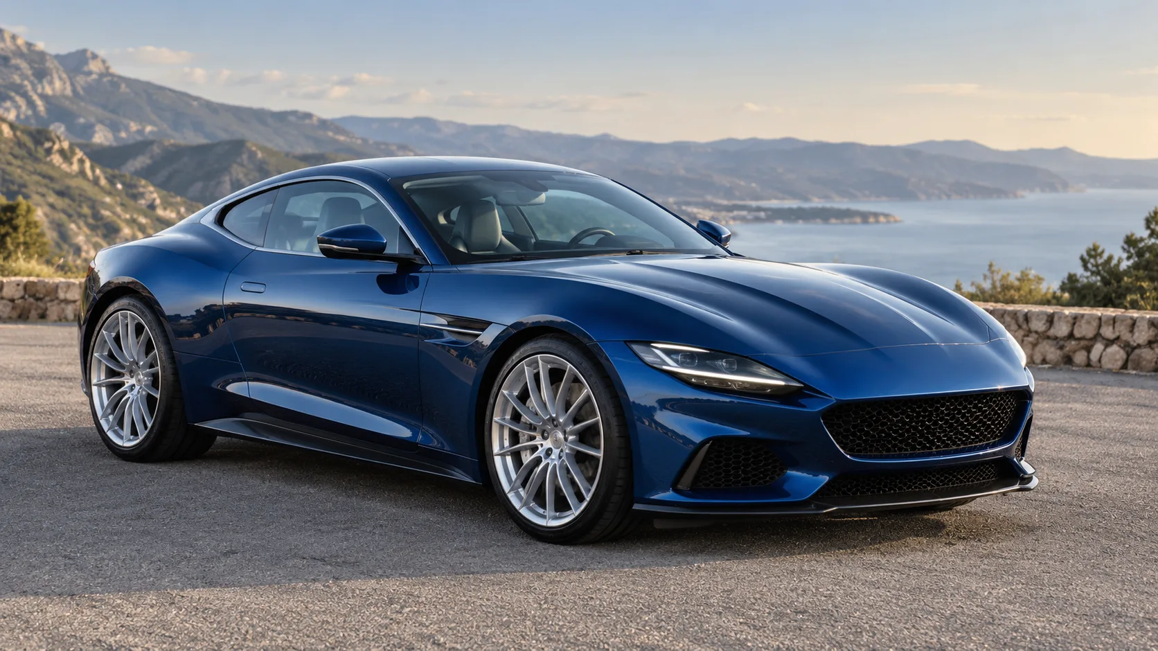 Gran turismo azul AI-generated car reference