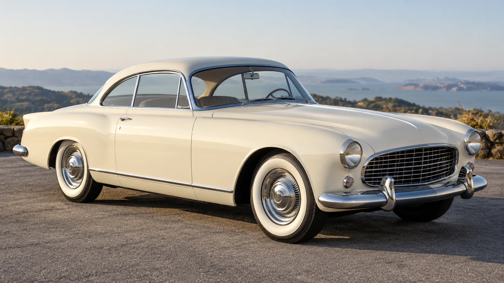 Coupé clásico marfil AI-generated car reference